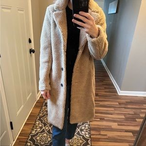 Abercrombie small brown teddy coat